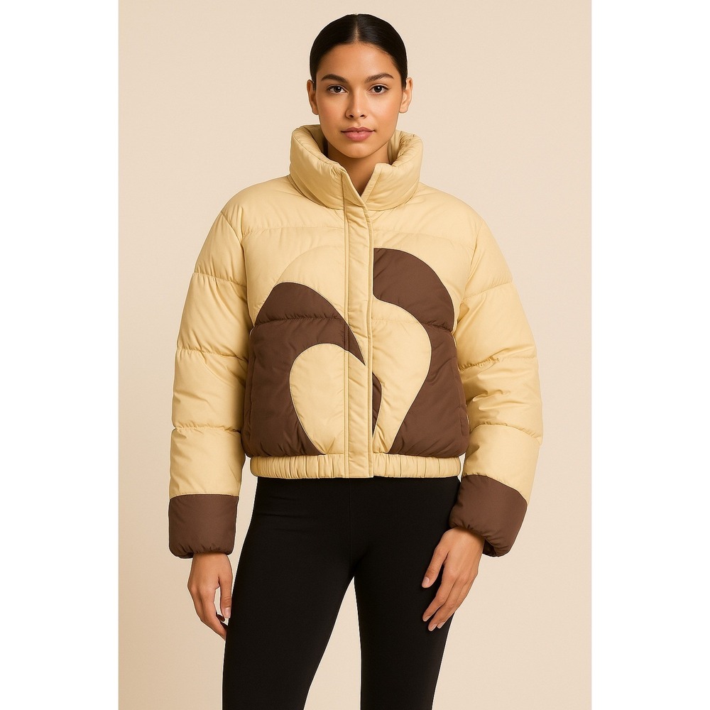 NWT OW Collection Swirl Puffer Jacket Tan/Downtown Colorway Size Small‎